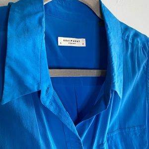 Killer blue EQUIPMENT 100% silk sleeveless button up size L